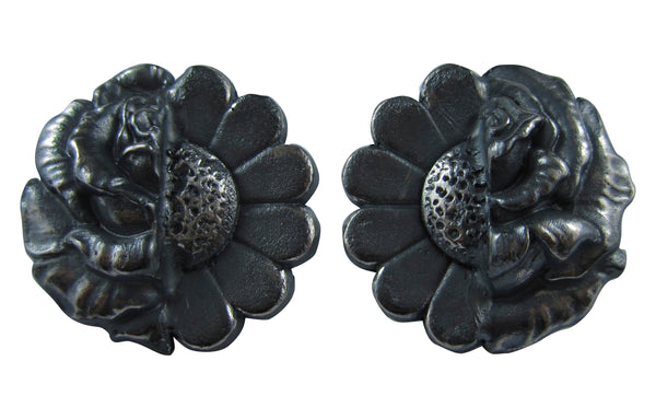 Midnight Garden - Black Hybrid Stud Earrings